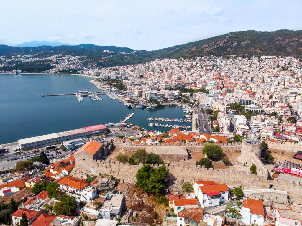 Panoramic view of Kavala, Greece