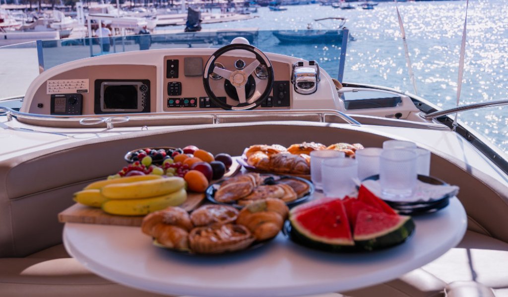 Relaxed morning onboard a private yacht charter in Croatia