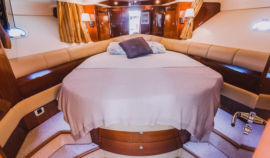 Comfortable interior of a luxury yacht charter in Croatia